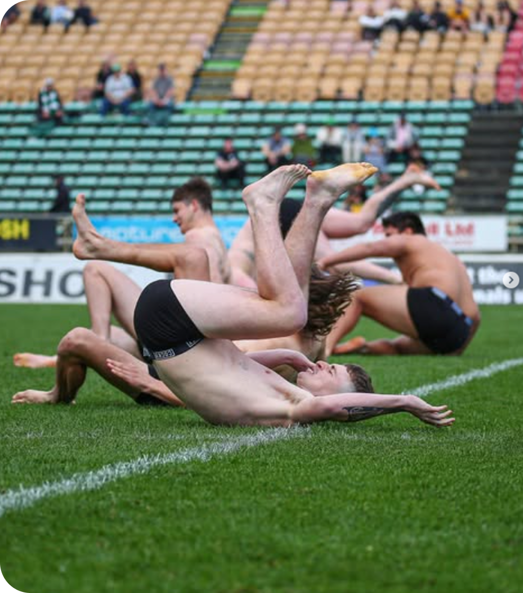 cocky sponsored undie run at the rugby