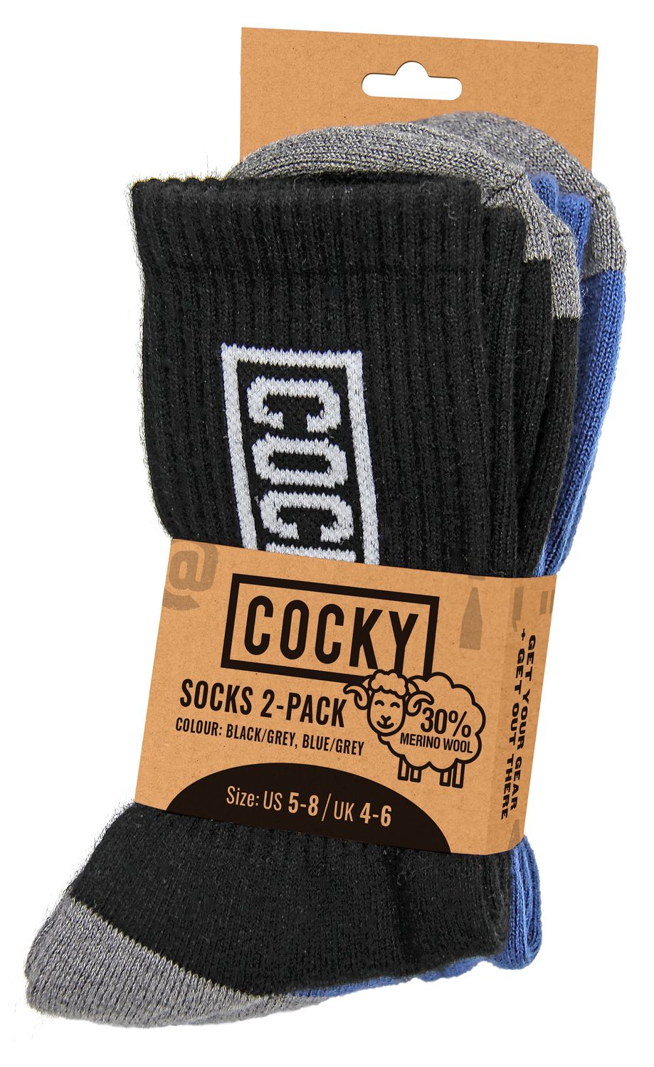 Kids Cocky Merino Blend Socks 2-Pack